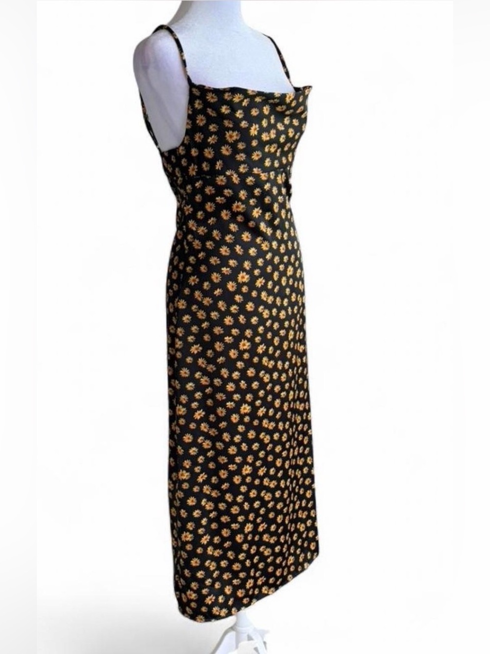 REVOLVE We Wore What ditsy daisies black yellow floral mid dress - Picture 3 of 8